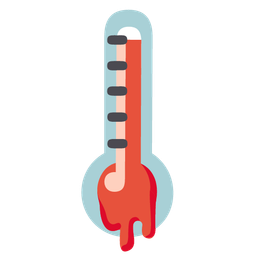 melting face and thermometer