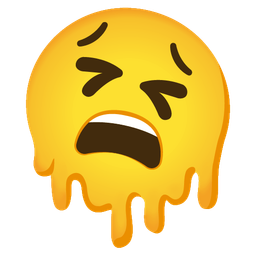 melting face and tired face