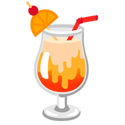 melting face and tropical drink