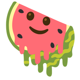 melting face and watermelon