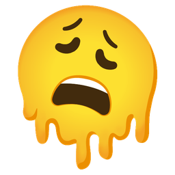 melting face and weary face