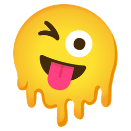 Melting face and Winking face with tongue