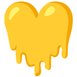 melting face and yellow heart