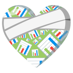 mending heart and bar chart