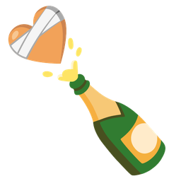 mending heart and bottle with popping cork