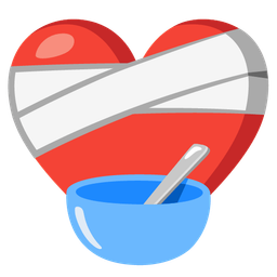 mending heart and bowl with spoon