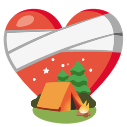mending heart and camping
