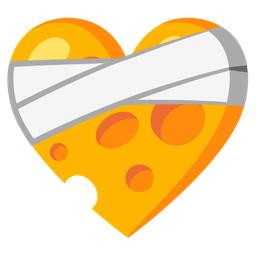 mending heart and cheese wedge