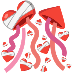 mending heart and confetti ball