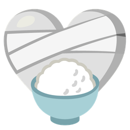 mending heart and cooked rice