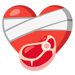 mending heart and cut of meat