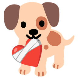 mending heart and dog face