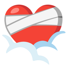 mending heart and face in clouds