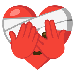 Mending heart and Face with peeking eye