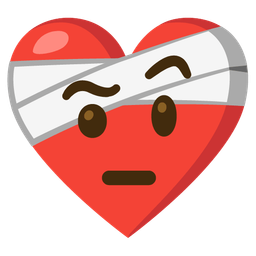 mending heart and face with raised eyebrow