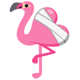 mending heart and flamingo