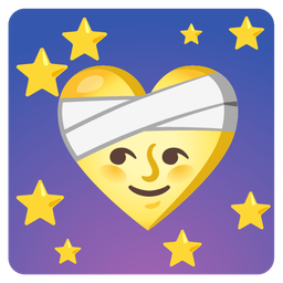 mending heart and full moon face