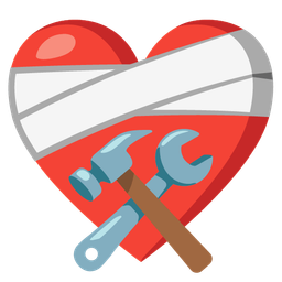 mending heart and hammer and wrench