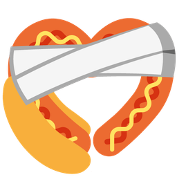 mending heart and hot dog