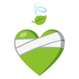 mending heart and leaf fluttering in wind