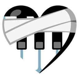 mending heart and musical keyboard