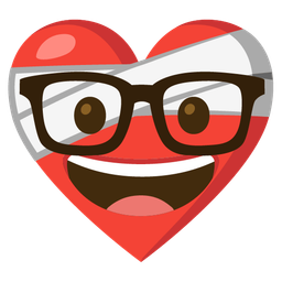 mending heart and nerd face