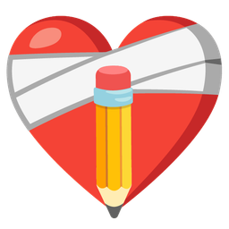mending heart and pencil
