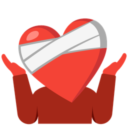 mending heart and person shrugging