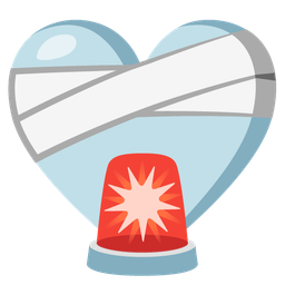 mending heart and police car light