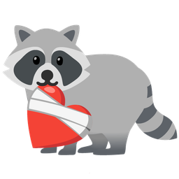 mending heart and raccoon