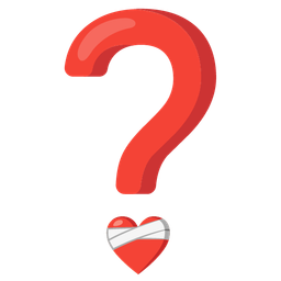 mending heart and red question mark