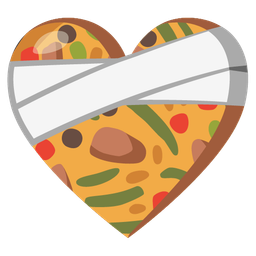 mending heart and shallow pan of food