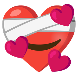 Mending heart and Smiling face with hearts