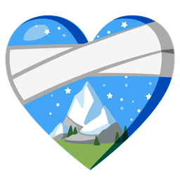 mending heart and snow-capped mountain