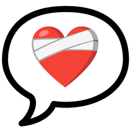 mending heart and speech balloon
