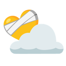 mending heart and sun behind cloud