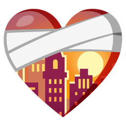 mending heart and sunset