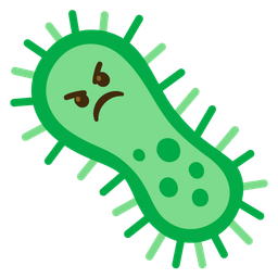 microbe and angry face