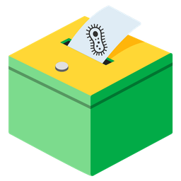 microbe and ballot box with ballot