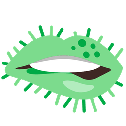 microbe and biting lip