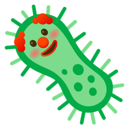 microbe and clown face