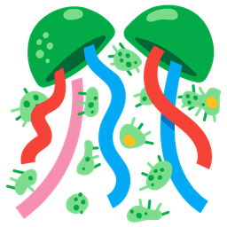 microbe and confetti ball