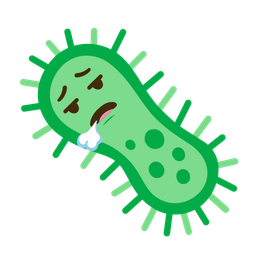 microbe and face exhaling