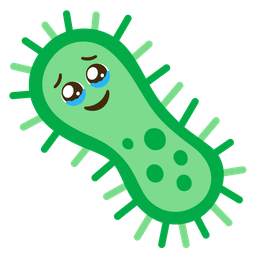 microbe and face holding back tears