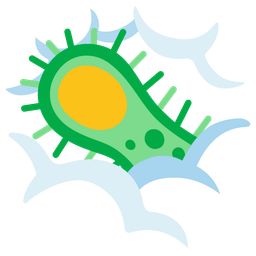 microbe and face in clouds