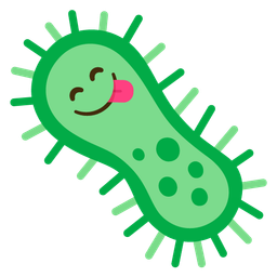 Microbe and Face savoring food