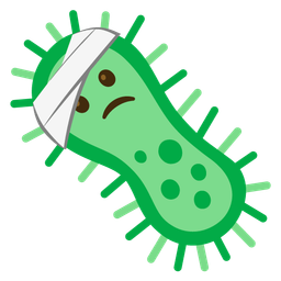 microbe and face with head-bandage