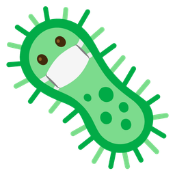microbe and face with medical mask