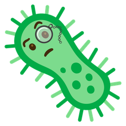 microbe and face with monocle