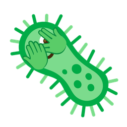 microbe and face with peeking eye